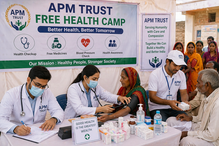 APM Trust Organizes Free Health Camp for Rural Communities